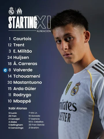 📋 Our starting XI!
✅ ¡Nuestro XI inicial!
🆚 Olympique de Marseille
#UCL