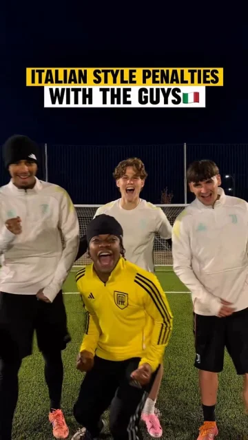 @mkfray testing his PENALTY language knowledge with Juventus U20 @stefanomerola_ @enzok.6 and Paolo Ceppi ⚪️⚫️🇮🇹