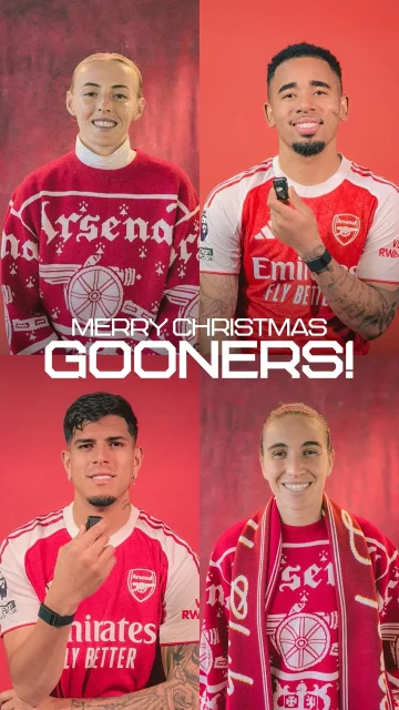 A message from our Gunners across the club 🥰⁣
⁣
We hope you're having a wonderful day, Gooners 🎄