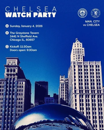 CHICAGO! ⚽️

Watch the Blues take on Man City with us this Sunday. 💙
Join our watch party Chicago Blues, let’s show up! 🇺🇸 

#ChelseaUS