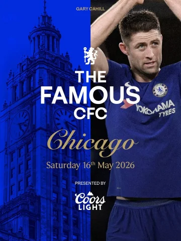 The Famous CFC takes Chicago! 🌎

We’re heading back stateside for our final Famous CFC event of the season, hosted by Chelsea legend Gary Cahill and presented by @CoorsLight.