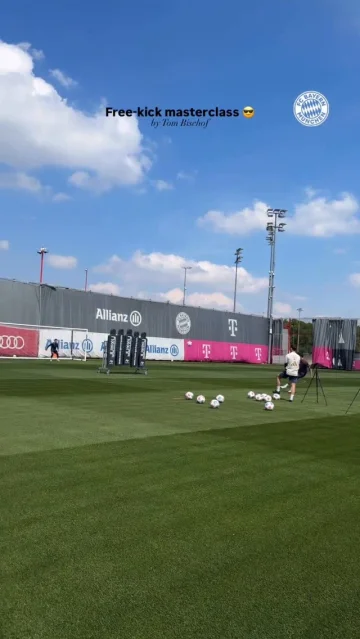 Free-kick masterclass by @tom.bischof10 😎 

Check out the training highlights from last month. 🙌 

🔗 Link in bio.