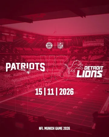 𝑺𝒂𝒗𝒆 𝒕𝒉𝒆 𝒅𝒂𝒕𝒆! 🏈

On 15 November 2026, the Detroit Lions will take on the New England Patriots, at the Allianz Arena for the 3rd NFL Munich Game. 🏟️