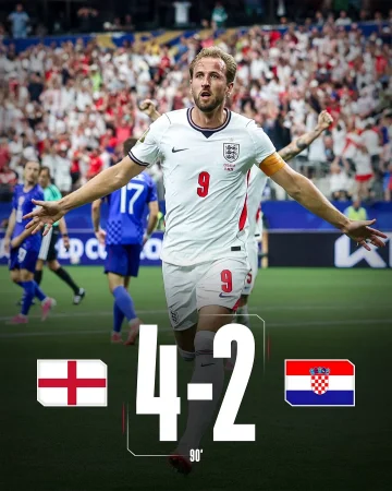 Winning start for England! 🏴󠁧󠁢󠁥󠁮󠁧󠁿🔥

Harry Kane scored a brace in England’s 4-2 win over Croatia 👏