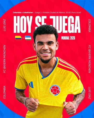 ¡𝗛𝗼𝘆 𝘀𝗲𝗿á 𝘂𝗻 𝗴𝗿𝗮𝗻 𝗱í𝗮 𝗽𝗮𝗿𝗮 𝗻𝘂𝗲𝘀𝘁𝗿𝗼 𝗟𝘂𝗰𝗵𝗶𝘁𝗼!

Debuta Colombia 🇨🇴 en el Mundial y estaremos atentos al posible estreno de Luis Díaz en una Copa del Mundo...

¡Vamos con todo, mi gente! 👏👏👏