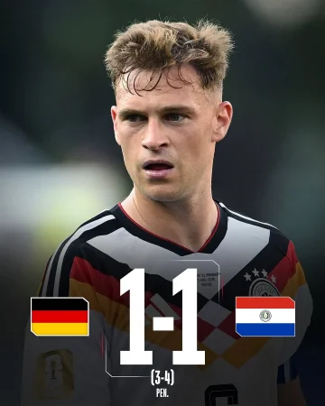 Heartbreaking exit for Germany. 🇩🇪

The tie against Paraguay is decided on penalties – heads up, boys! ❤️