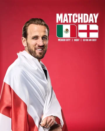 𝑻𝒉𝒆 𝒌𝒏𝒐𝒄𝒌𝒐𝒖𝒕 𝒔𝒕𝒂𝒈𝒆 𝒄𝒐𝒏𝒕𝒊𝒏𝒖𝒆𝒔. 🏴󠁧󠁢󠁥󠁮󠁧󠁿

Captain Kane and England are fighting for a place in the quarter-finals. 

Good luck, 𝗛𝗮𝗿𝗿𝘆! 💪🔥