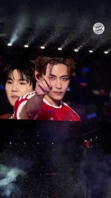 Bayern 🤝 Bangtan 💜

@thv & @uarmyhope wearing custom FC Bayern jerseys! 🫶 

#BTS #FCBayern #BTS_WORLDTOUR_ARIRANG_MUNICH