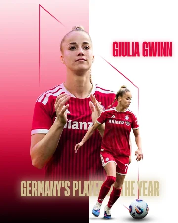 Germany’s footballer of the year - congrats, @giuliagwinn! 🔴⚪
