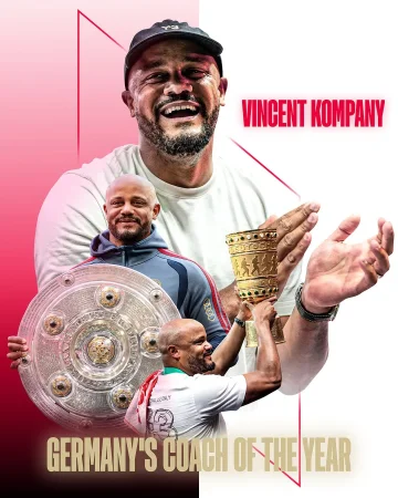 𝘾𝙊𝘼𝘾𝙃 𝙊𝙁 𝙏𝙃𝙀 𝙔𝙀𝘼𝙍. 🏆🇩🇪

Another award for FC Bayern: Vincent Kompany has been voted Germany’s Coach of the Year by kicker. 👏

Congrats, Vinny! ❤️