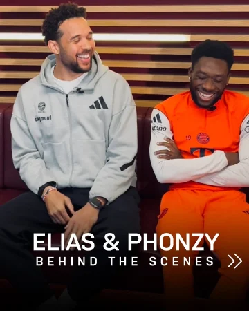 The Vibe between those two 😄
Go Behind the Scenes of the @fcbayern ⚽️ x 🏀 Crossover Challenge with @eliasjmharris & @alphonsodavies