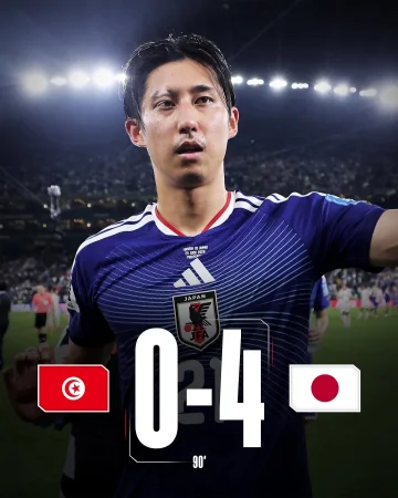Strong performance from Japan! 🇯🇵
Japan cruised to a 4-0 victory over Tunisia, with @hiroki_ito38 playing the full 90 minutes. 👏