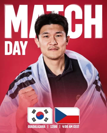 𝑴𝒊𝒏𝒋𝒂𝒆 𝒐𝒏 𝑾𝒐𝒓𝒍𝒅 𝑪𝒖𝒑 𝒅𝒖𝒕𝒚 🇰🇷👊
🔜 Republic of Korea face Czech Republic in Group A tonight – let’s go!