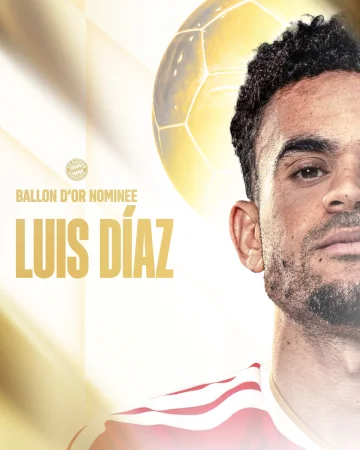 💫 𝑩𝑨𝑳𝑳𝑶𝑵 𝑫’𝑶𝑹 𝑵𝑶𝑴𝑰𝑵𝑬𝑬 💫
Luis Díaz is nominated for the 2026 Men’s @ballondorofficial. 🏆